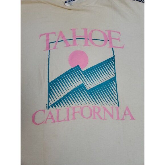 Vintage Tahoe California  T-Shirt Men's Size L 42-44 Single Stich - Picture 2 of 16